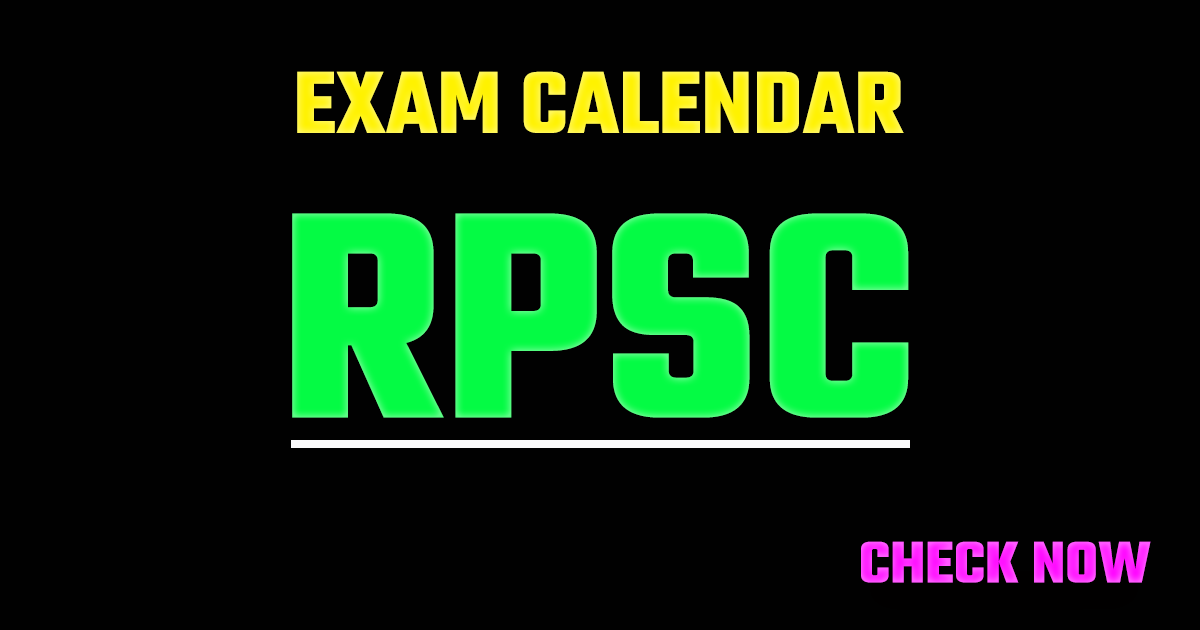RPSC Exam Calendar 2026